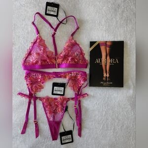 HONEY BIRDETTE AURORA Bralette, Garter & Thong Set